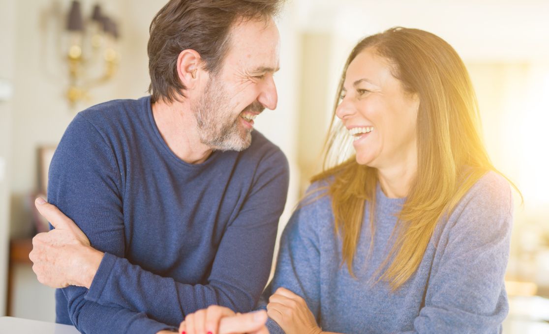 happy middle aged couple